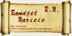 Ranđel Maričić vizit kartica